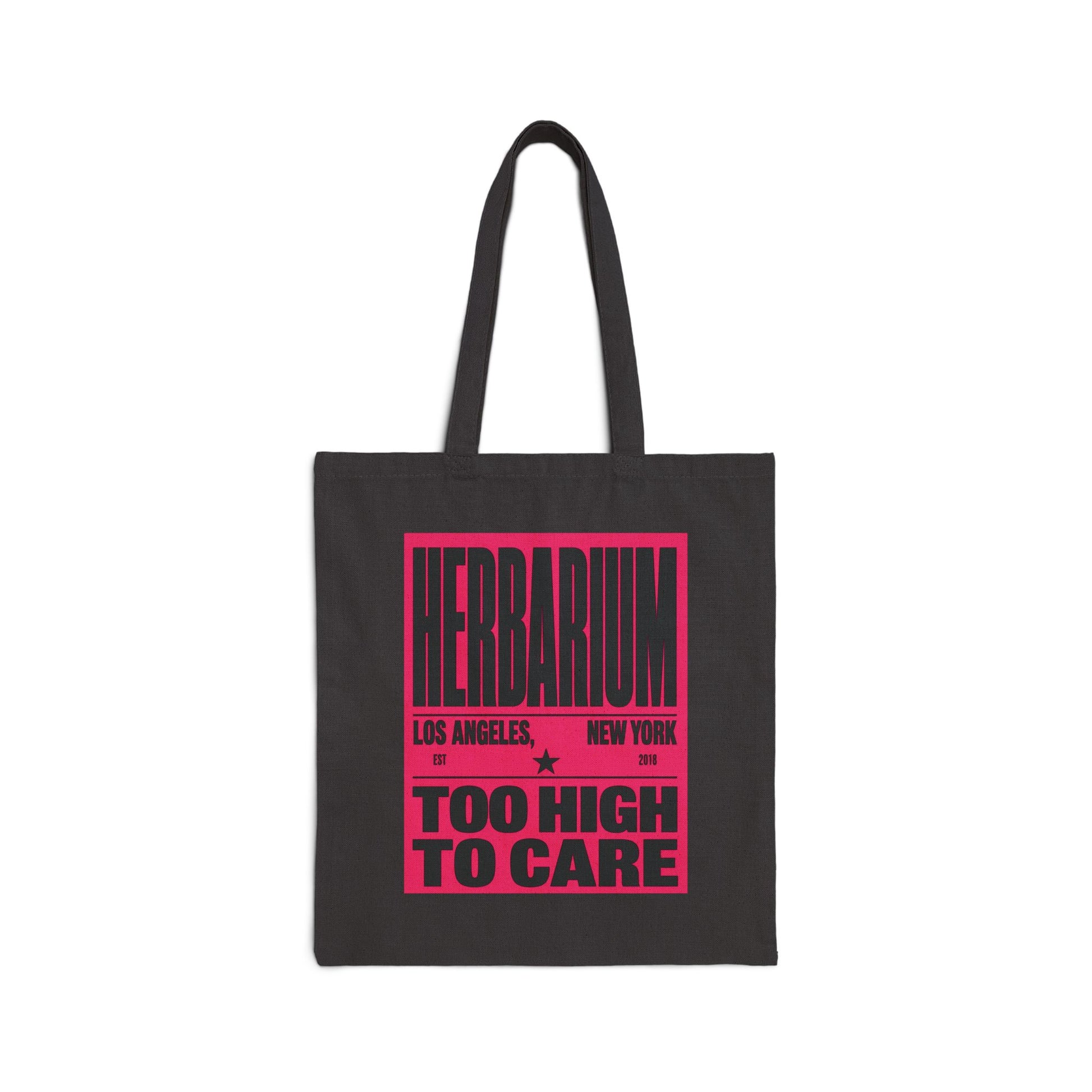 Herbarium Too High to Care canvas tote close-up
